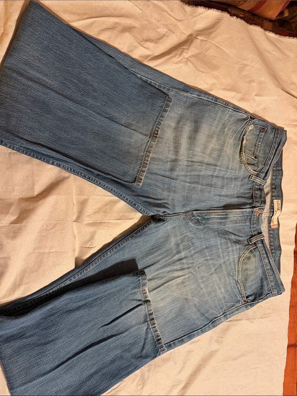 Levi’s Mens Light Blue Wide-Leg Jeans